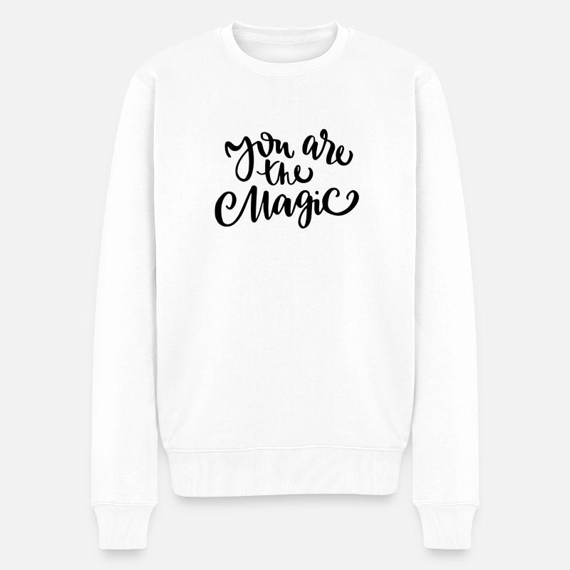 Du bist magisch - Magic - Männer Premium Bio Pullover - Weiß