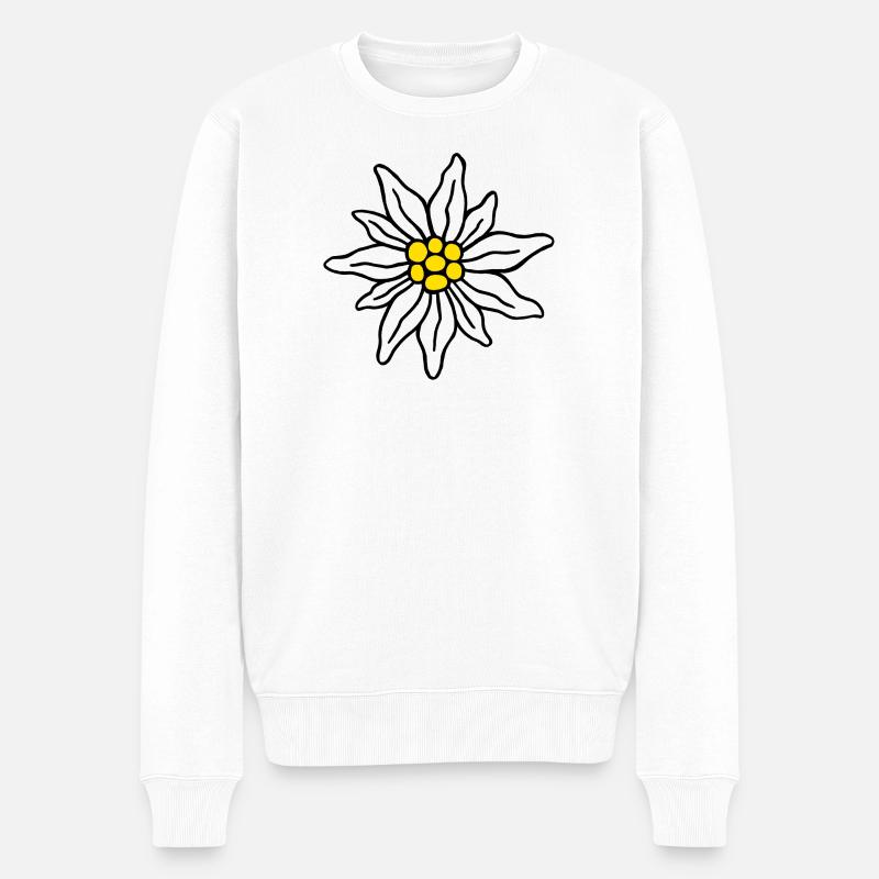 Edelweiss I - Männer Premium Bio Pullover - Weiß