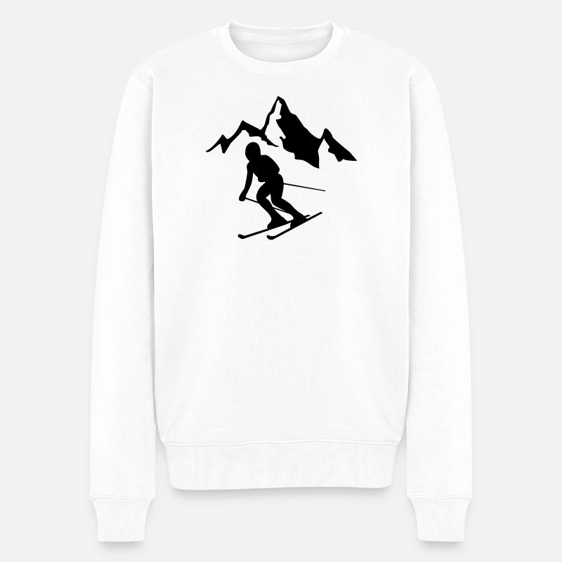ski alpin wintersport - Männer Premium Bio Pullover - Weiß