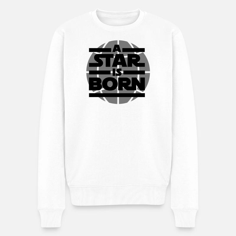 a star is born - Männer Premium Bio Pullover - Weiß