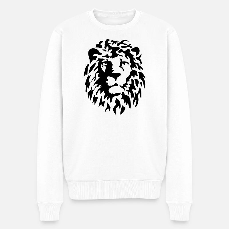 loewe raubkatze - Männer Premium Bio Pullover - Weiß