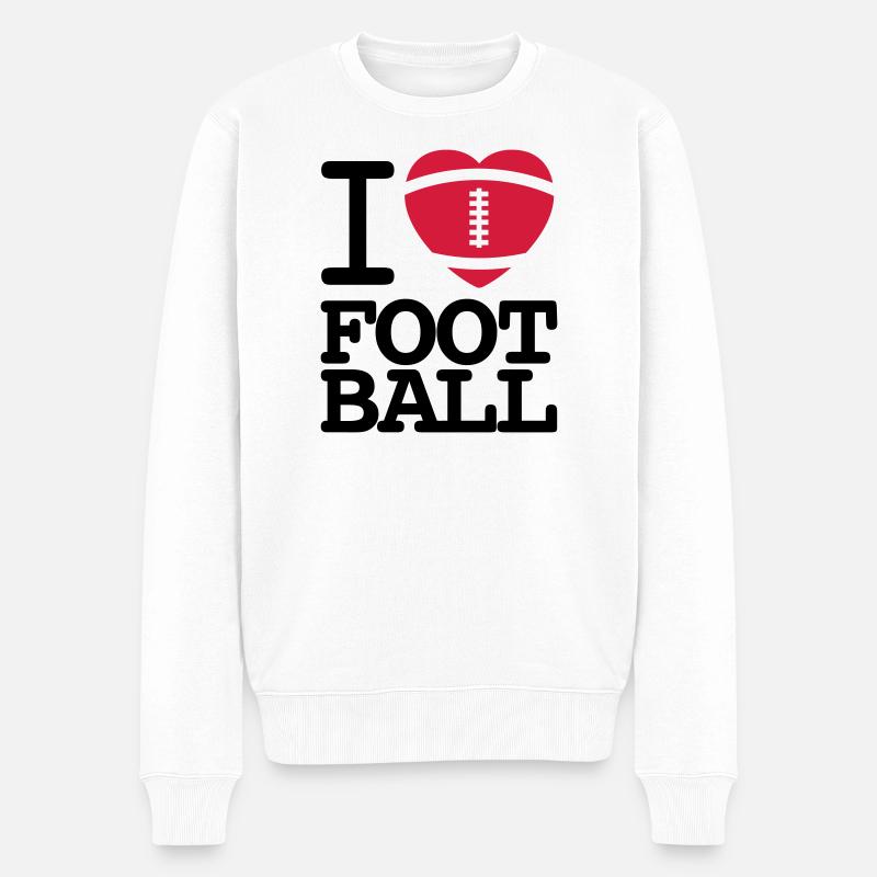 I love football - Männer Premium Bio Pullover - Weiß