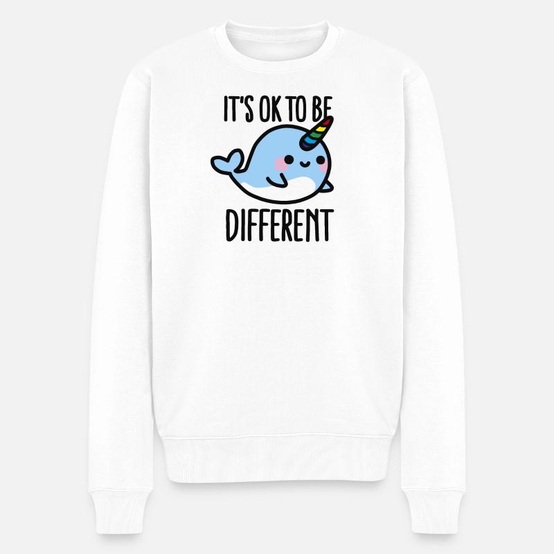 It's ok to be different - Männer Premium Bio Pullover - Weiß