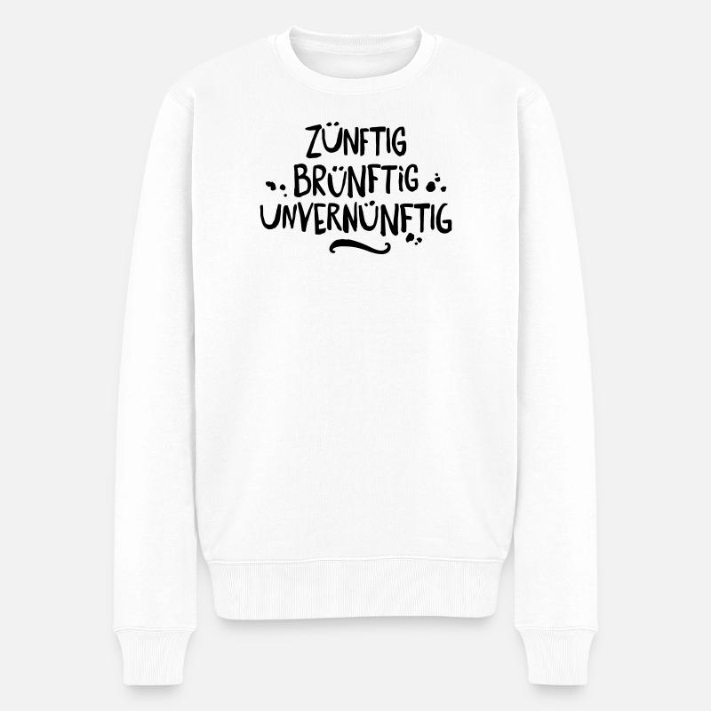 party spruch - Männer Premium Bio Pullover - Weiß