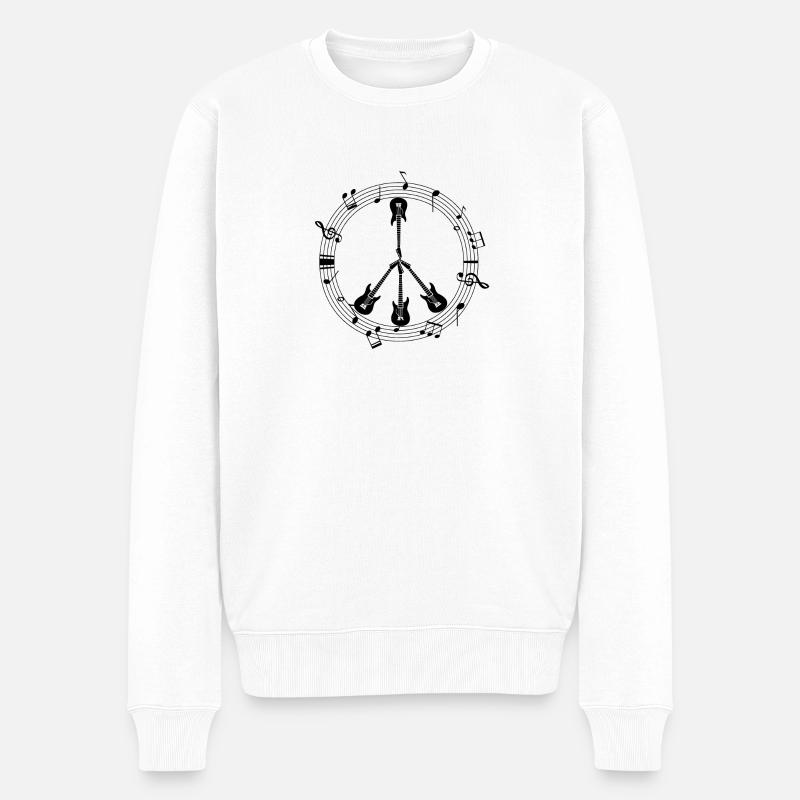 Frieden und Liebe - Männer Premium Bio Pullover - Weiß