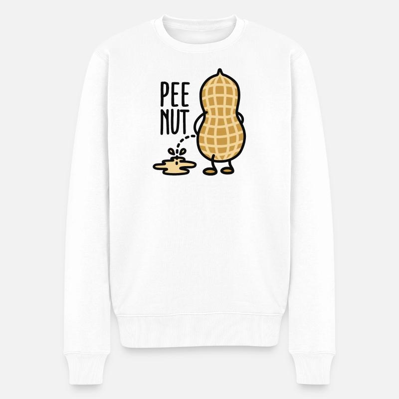 Pee-nut - Männer Premium Bio Pullover - Weiß