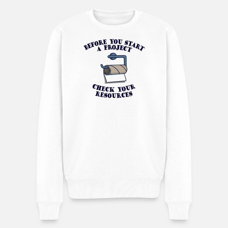 Projekt Projektmanager Planung Lustig Sprüche Fun - Männer Premium Bio Pullover - Weiß