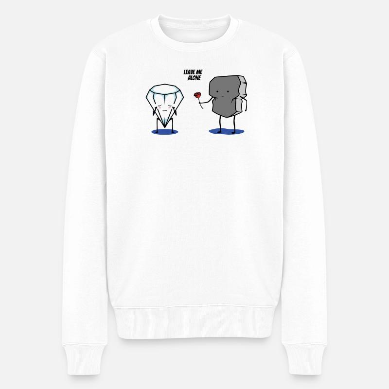 Eisblock und Stein zerbricht Herz - Männer Premium Bio Pullover - Weiß
