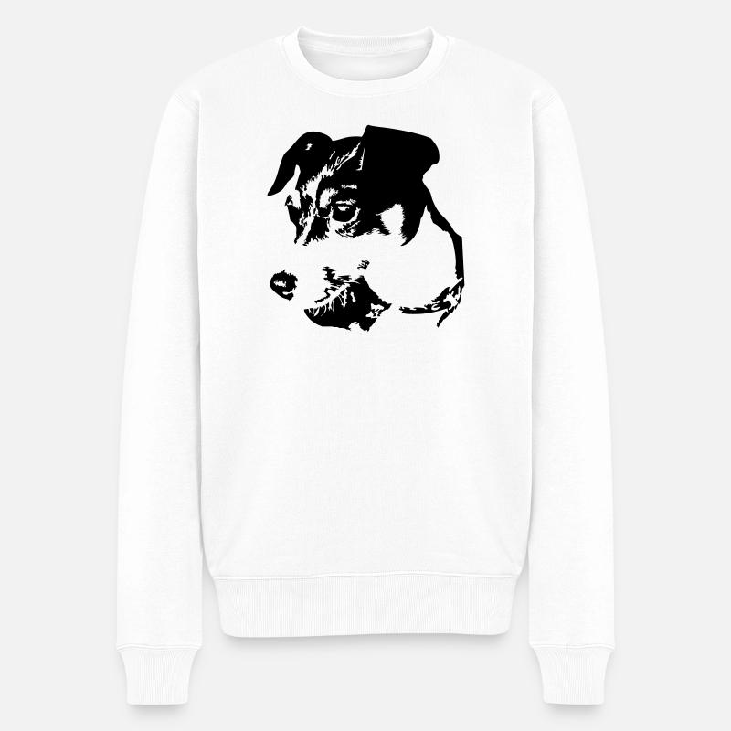 Tête de Jack Russell Terrier - Pull Premium bio Homme - blanc