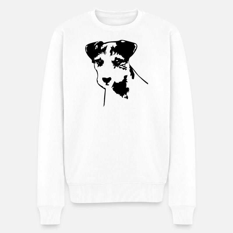 Parson Russell Terrier Kopf - Männer Premium Bio Pullover - Weiß