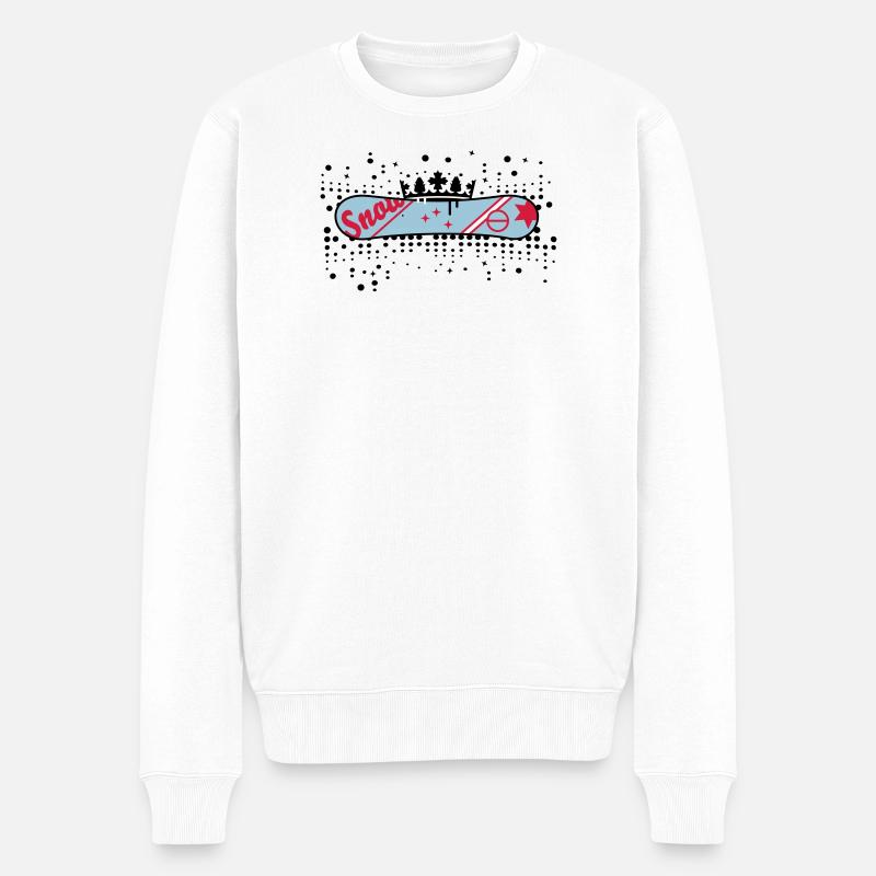 Snowboard mit Krone Snowboard King - Männer Premium Bio Pullover - Weiß