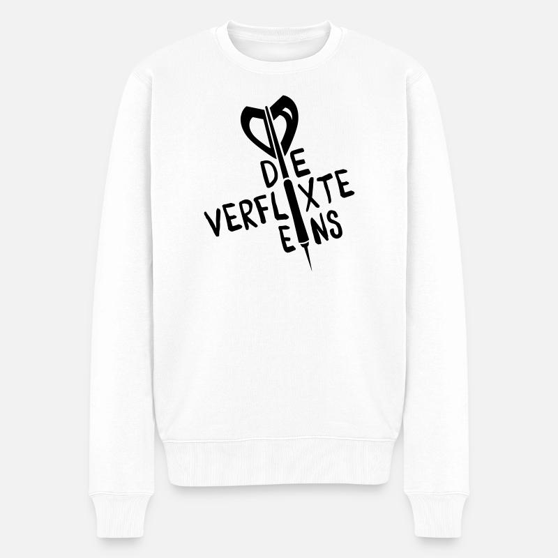 dart sport humor - Männer Premium Bio Pullover - Weiß