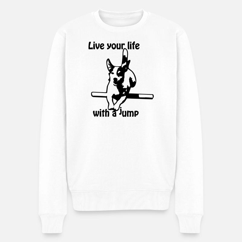 Agility Jack Russel Terrier - Pull Premium bio Homme - blanc