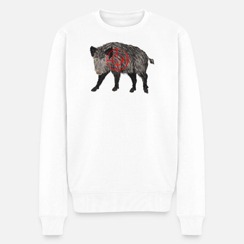 sanglier - Pull Premium bio Homme - blanc