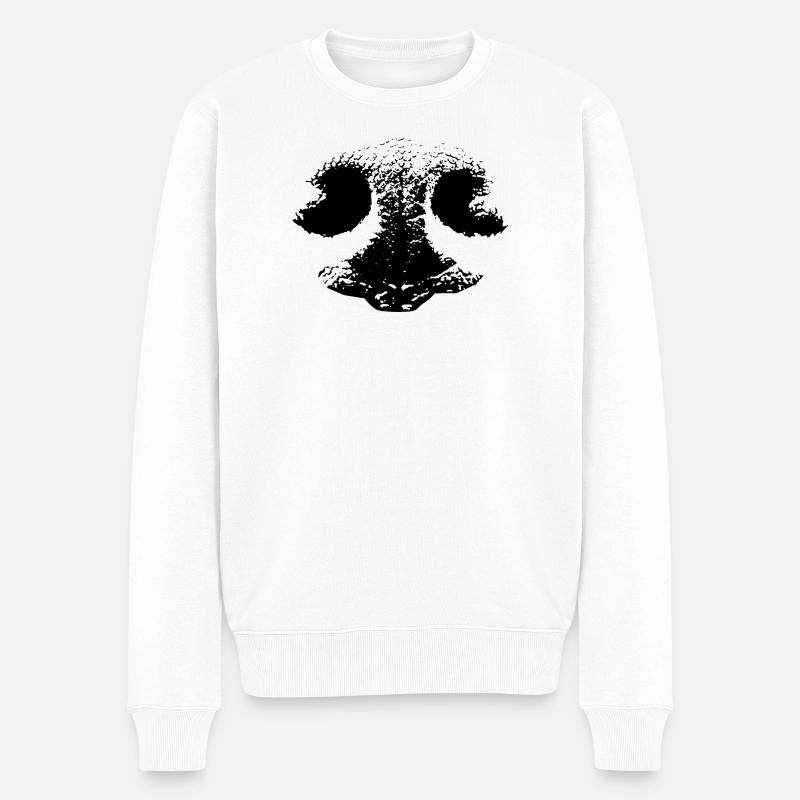 Hundenase | Hund & Nase - Männer Premium Bio Pullover - Weiß