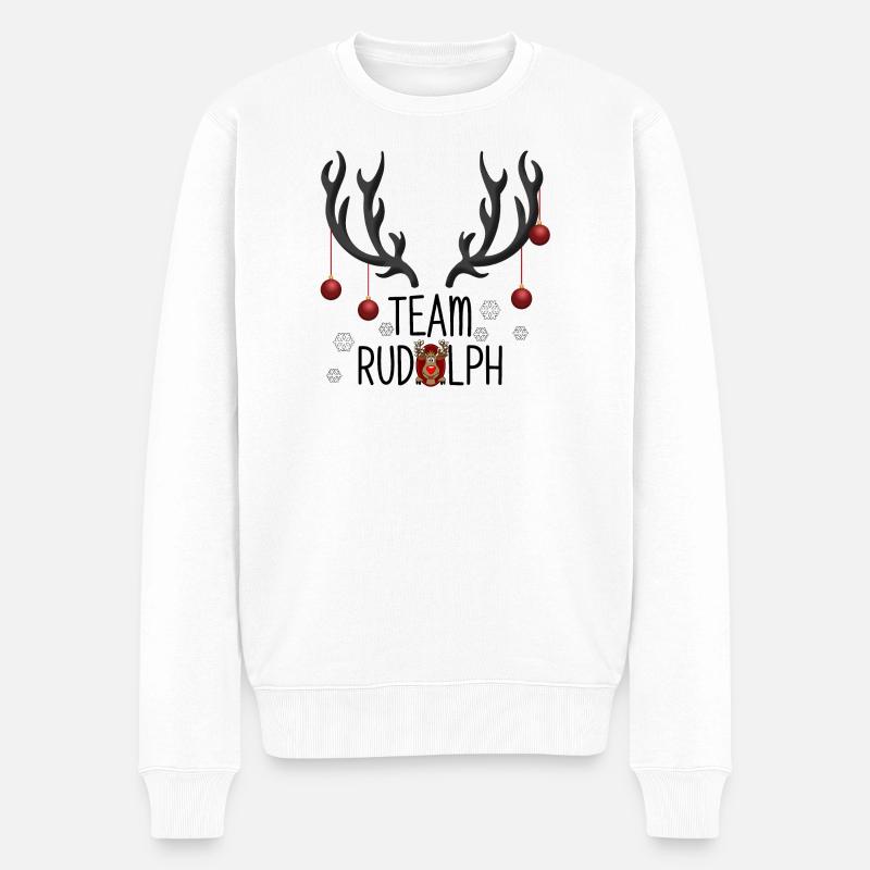 Weihnachtsteam Rudolph Abenteuer - Männer Premium Bio Pullover - Weiß