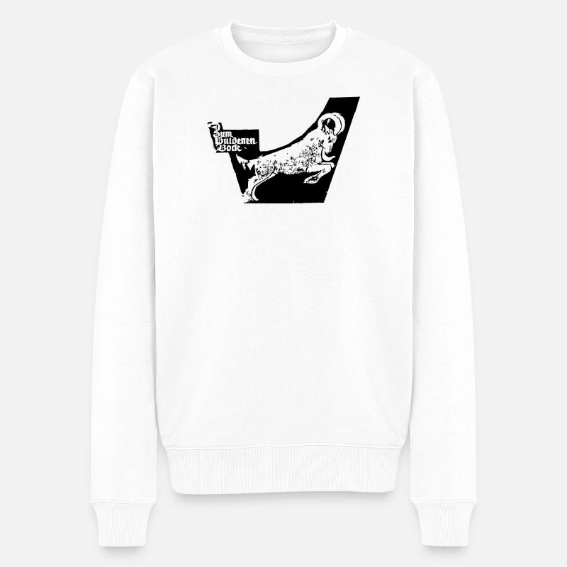 Gueldenerbock, Tradition, Gaststätte, Chemnitz - Männer Premium Bio Pullover - Weiß