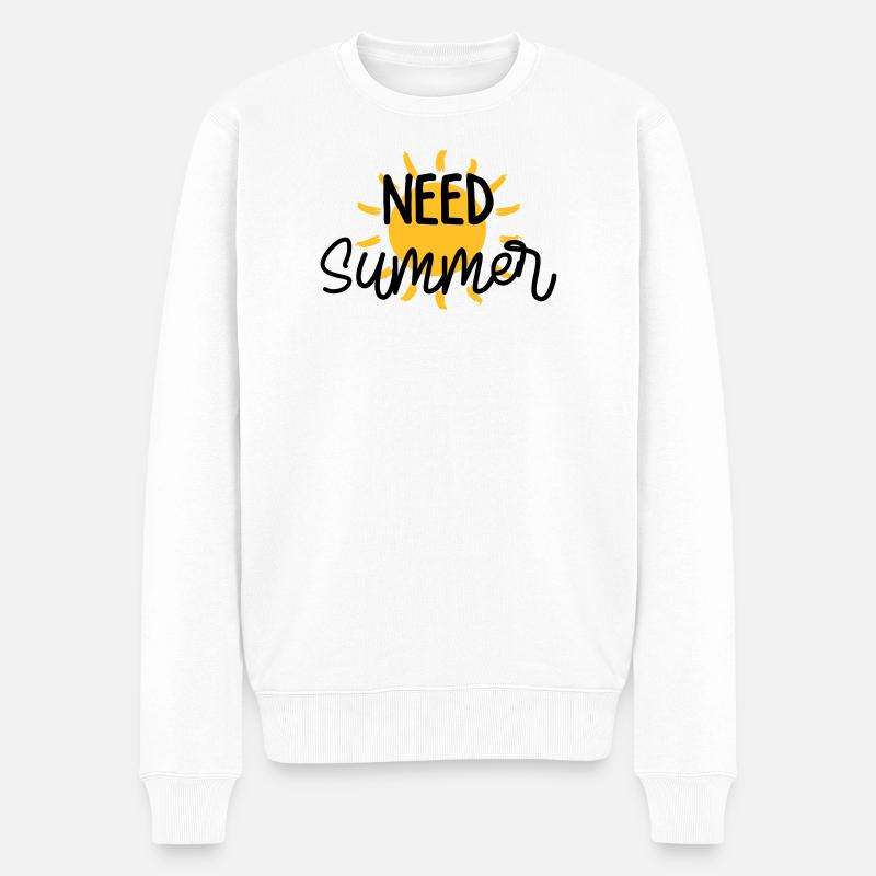 Sommer / Urlaub / Strand / Sonne - Männer Premium Bio Pullover - Weiß