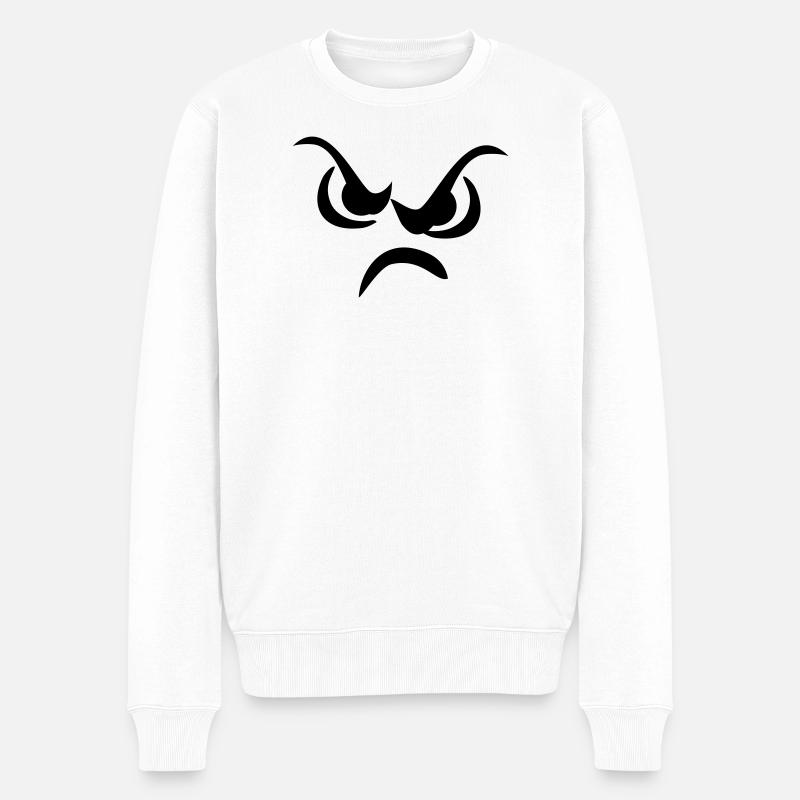 Der böse Blick - Männer Premium Bio Pullover - Weiß