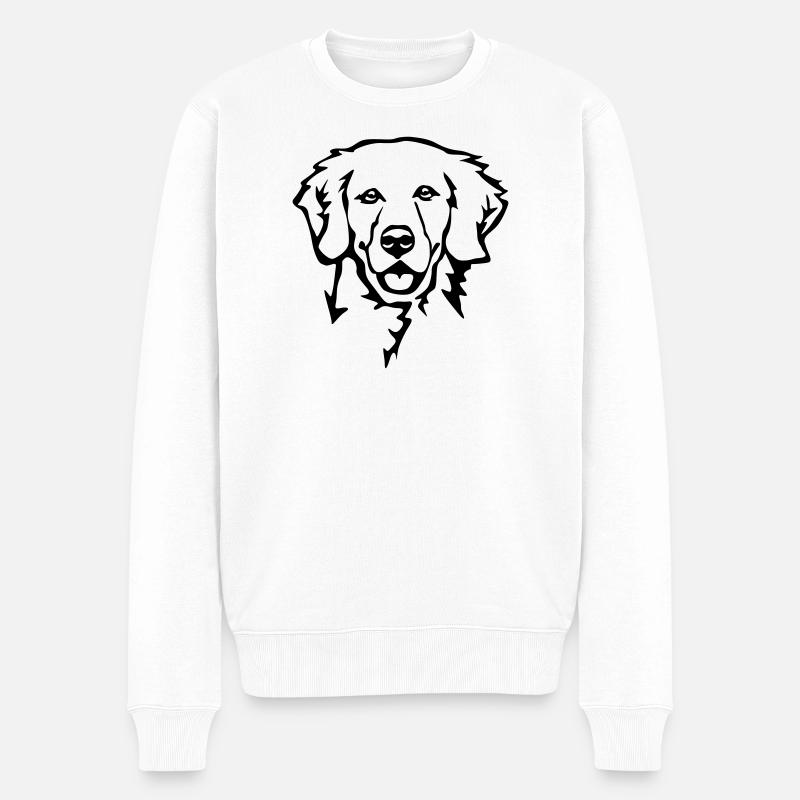 Tête de Golden retriever - Pull Premium bio Homme - blanc