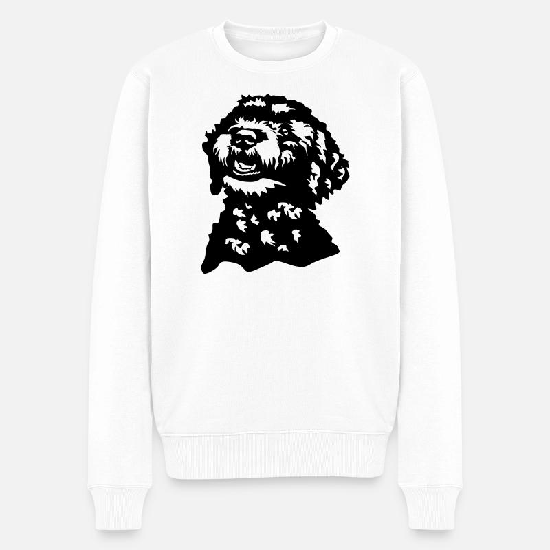Lagotto Romagnolo Kopf - Männer Premium Bio Pullover - Weiß