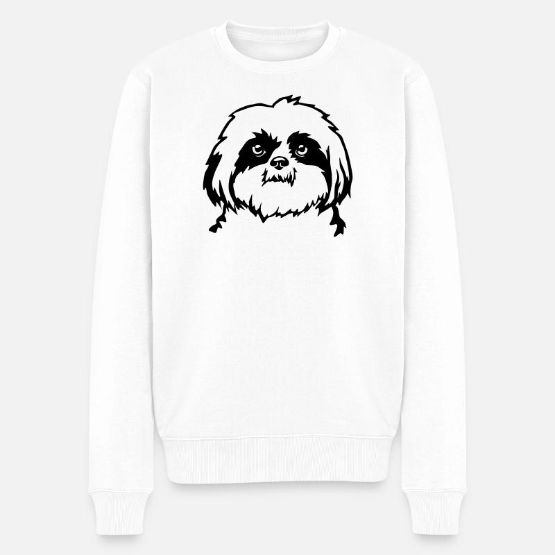Tête de Shih Tzu - Pull Premium bio Homme - blanc