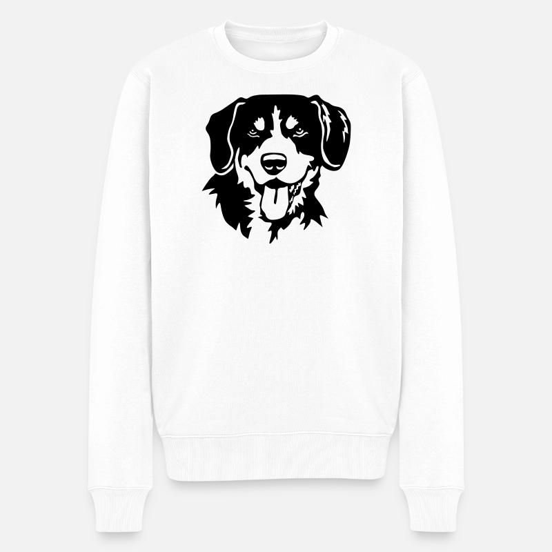 Entlebucher Sennenhund Kopf - Männer Premium Bio Pullover - Weiß