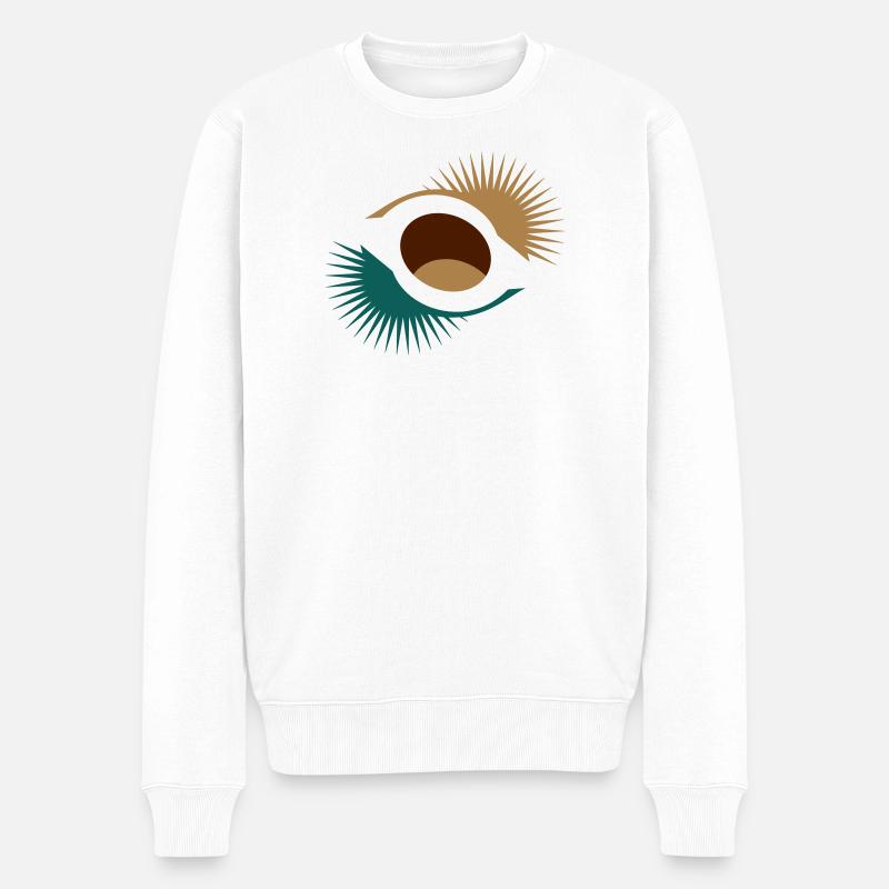 Châtaignier à coque abstraite - Pull Premium bio Homme - blanc