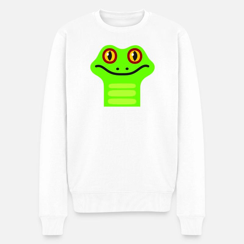 Süsser Frosch - Männer Premium Bio Pullover - Weiß