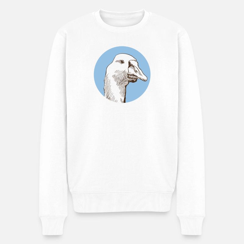 Gans - Männer Premium Bio Pullover - Weiß