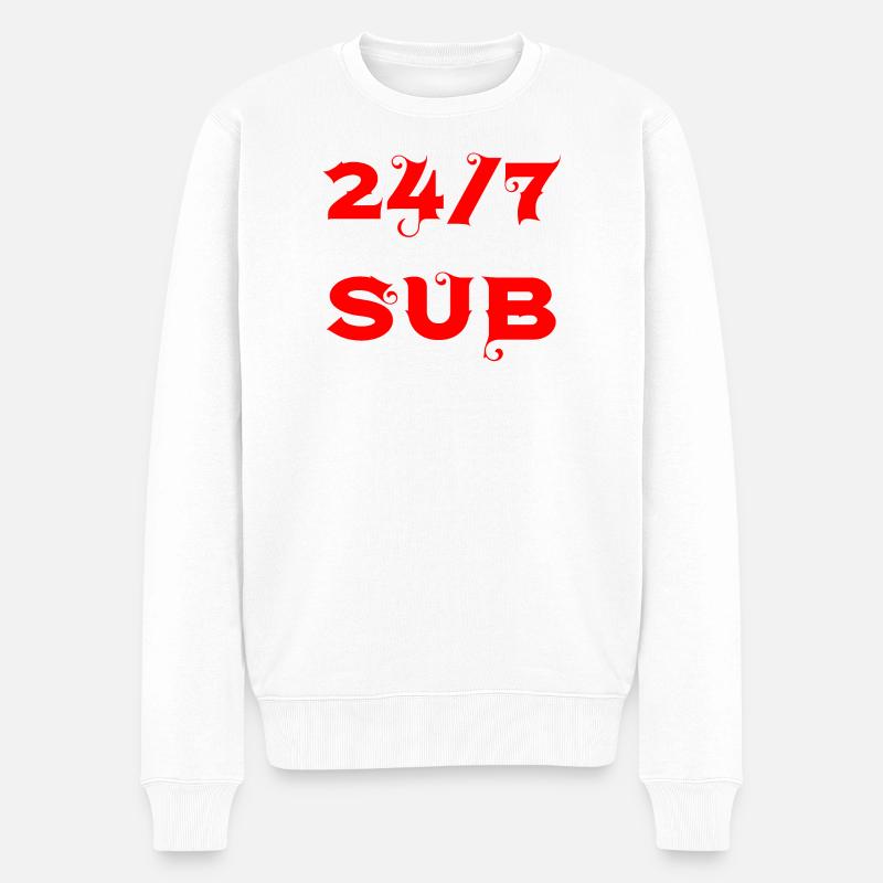 24/7 Sub - Männer Premium Bio Pullover - Weiß