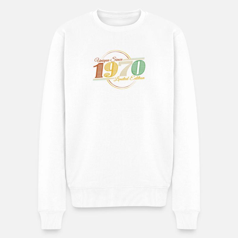 Geburtstag 1970 Retro Jahre alt - Männer Premium Bio Pullover - Weiß