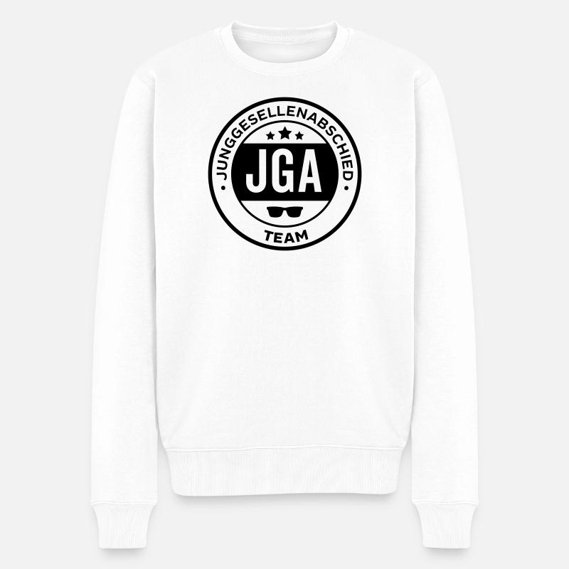 jga team heirat - Männer Premium Bio Pullover - Weiß