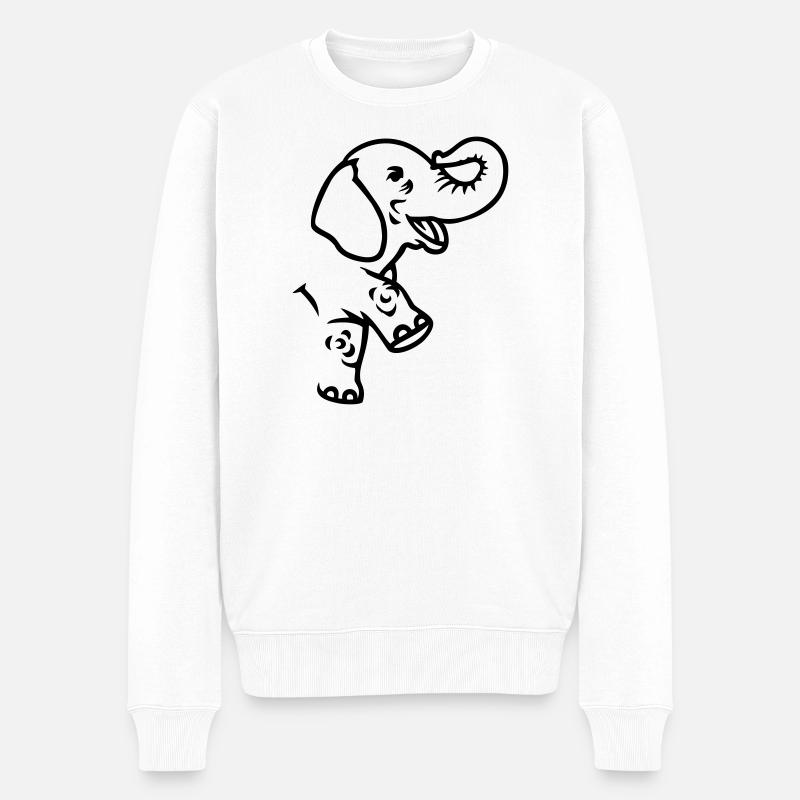 Eléphant, Afrique - Pull Premium bio Homme - blanc