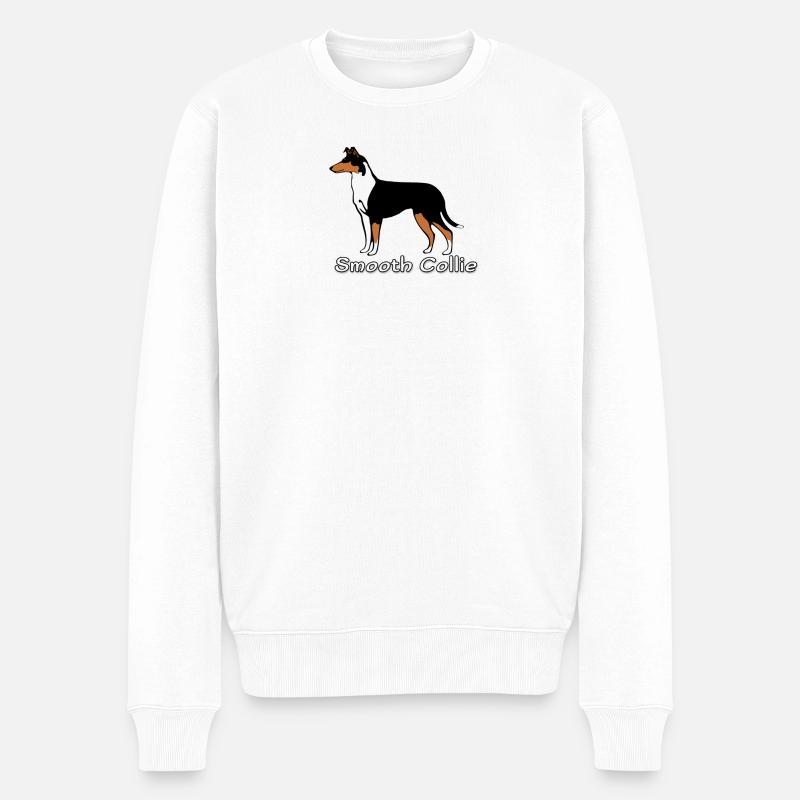 Smooth Collie tricolour - Pull Premium bio Homme - blanc