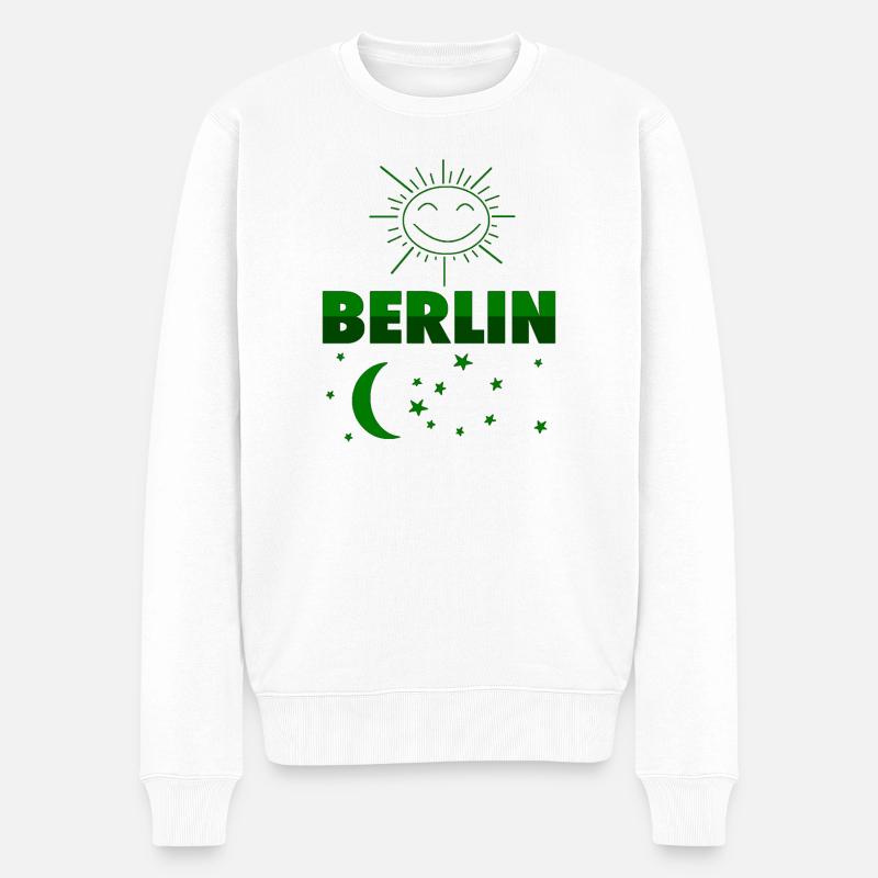 Berlin Day & Night Capital Design - Pull Premium bio Homme - blanc