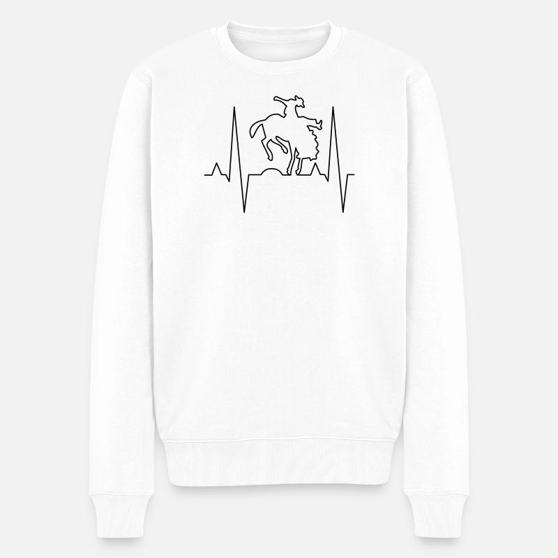 Rodeo Reiter Druckdesign - Männer Premium Bio Pullover - Weiß