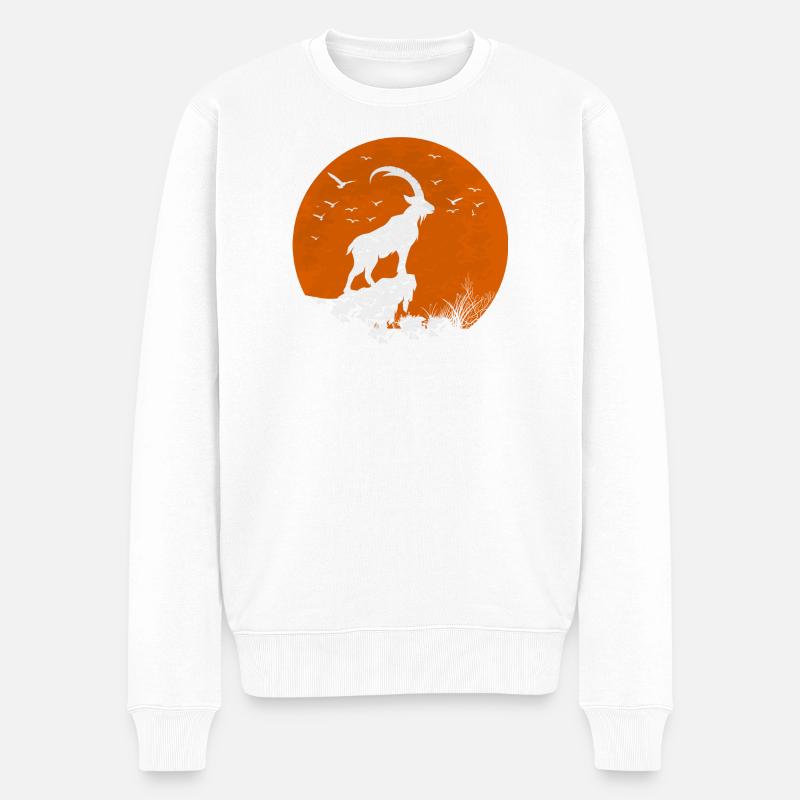 Capricorne rouge lune - Pull Premium bio Homme - blanc