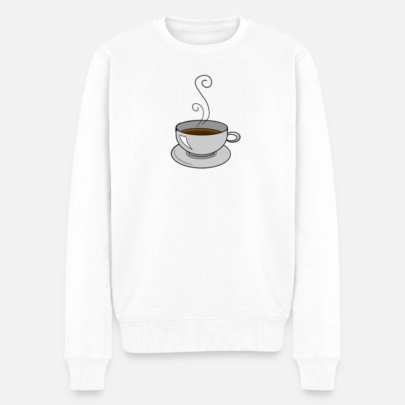 Kaffee Kaffeetasse Koffein Tasse Barista - Männer Premium Bio Pullover - Weiß