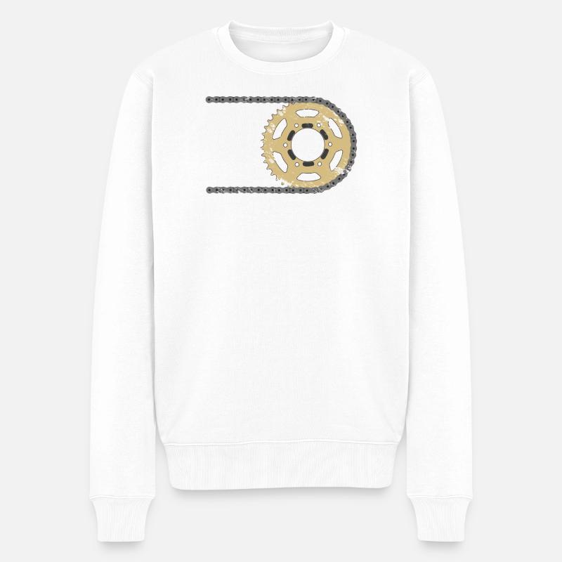 Ritzel Kette Verbund Risse - Männer Premium Bio Pullover - Weiß