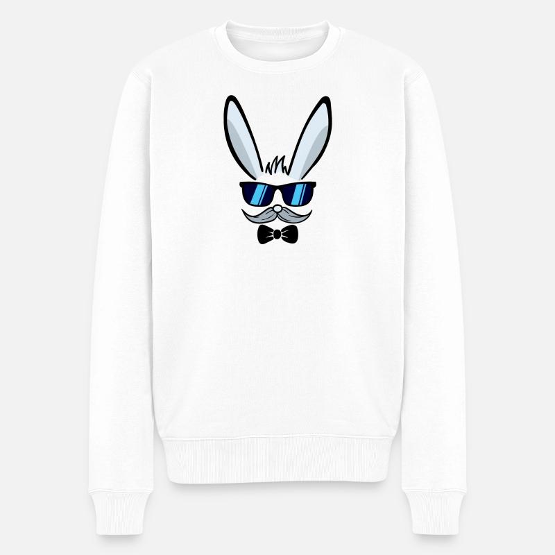Il | Lapin de Pâques Visage Lapins de Pâques Joyeuses Pâques - Pull Premium bio Homme - blanc