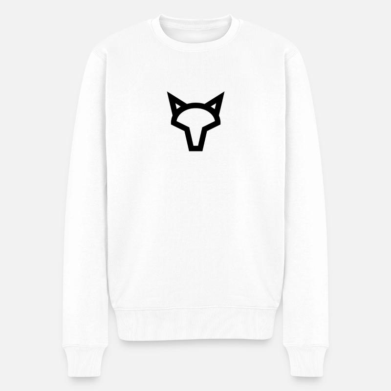 Fuchs - Logo - Männer Premium Bio Pullover - Weiß