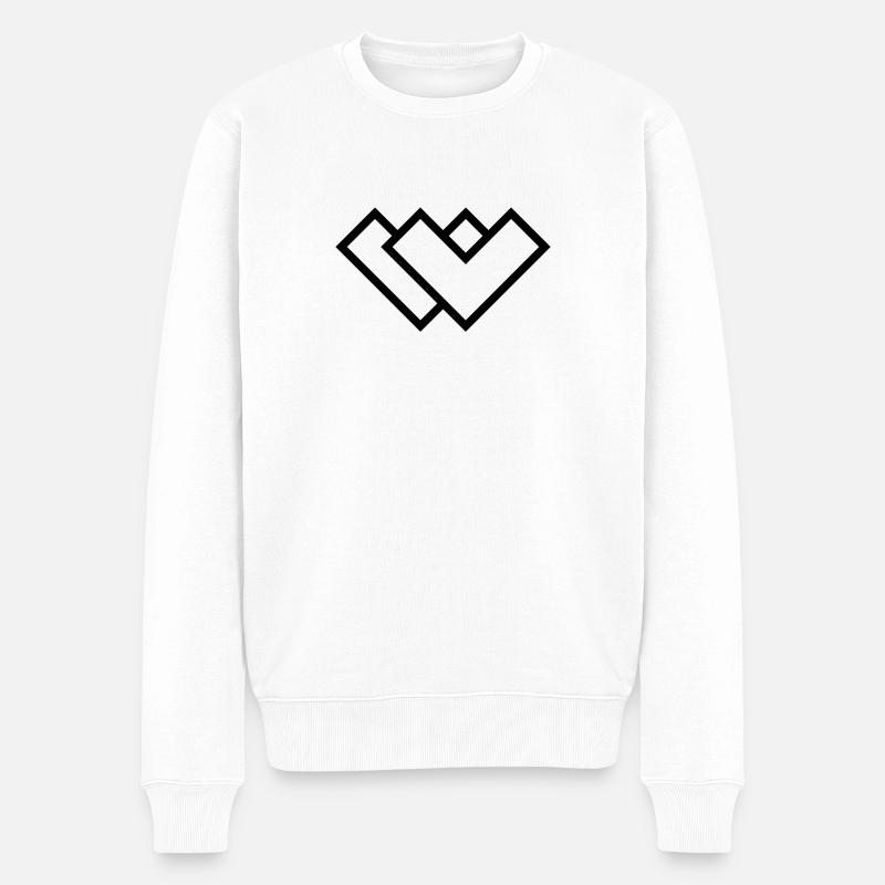 W - Logo - Männer Premium Bio Pullover - Weiß