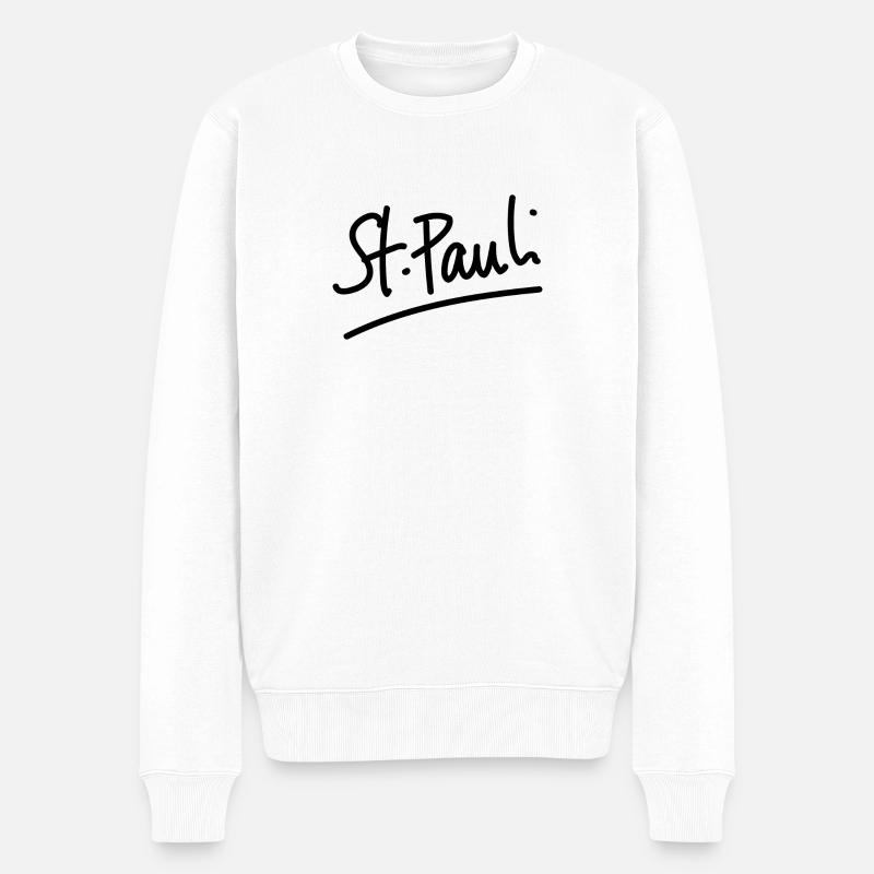 St. Pauli - écriture - Pull Premium bio Homme - blanc
