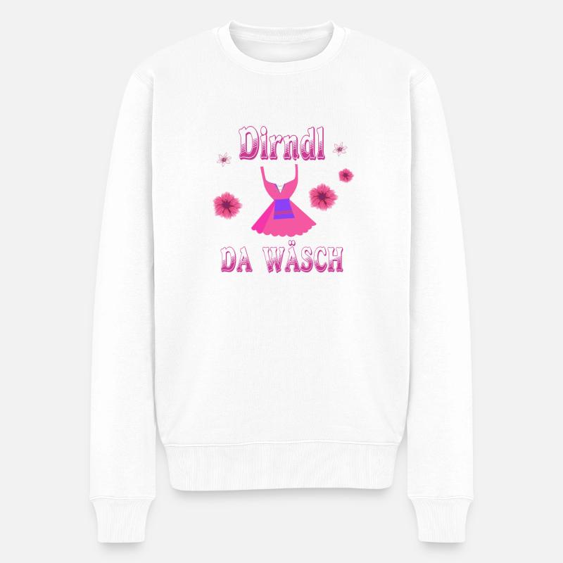 Dirndl Tracht Alternative Ersatz Mein Dirndl Wäsch - Männer Premium Bio Pullover - Weiß