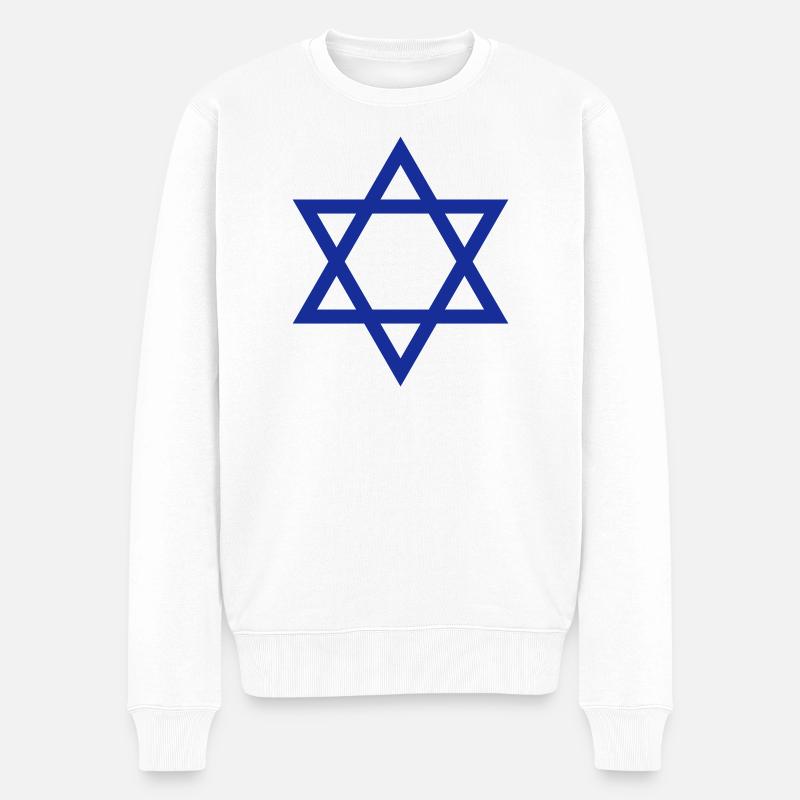Étoile de David, roi d'Israël - Pull Premium bio Homme - blanc