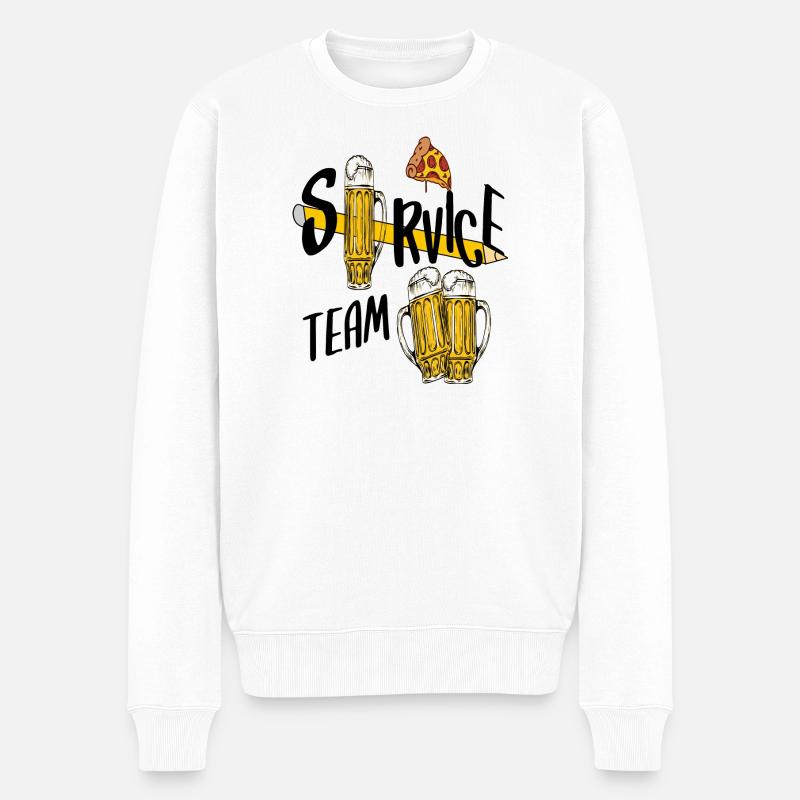 Service Team Bier - Männer Premium Bio Pullover - Weiß