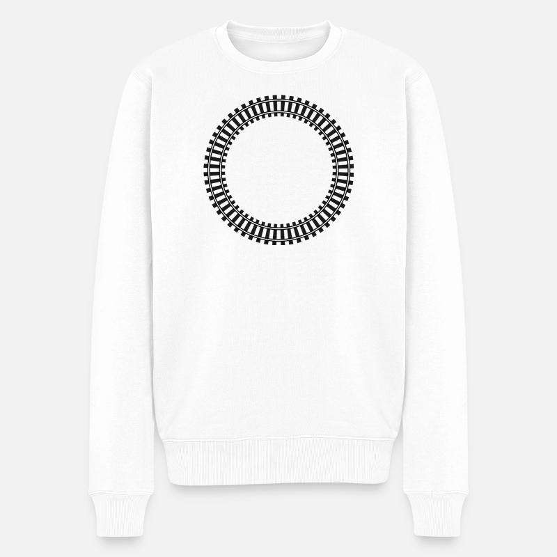 Modelleisenbahn Rahmen Schienennetz - Männer Premium Bio Pullover - Weiß