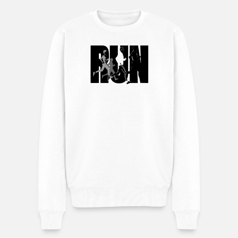Runner Stuff - Courir - Pull Premium bio Homme - blanc