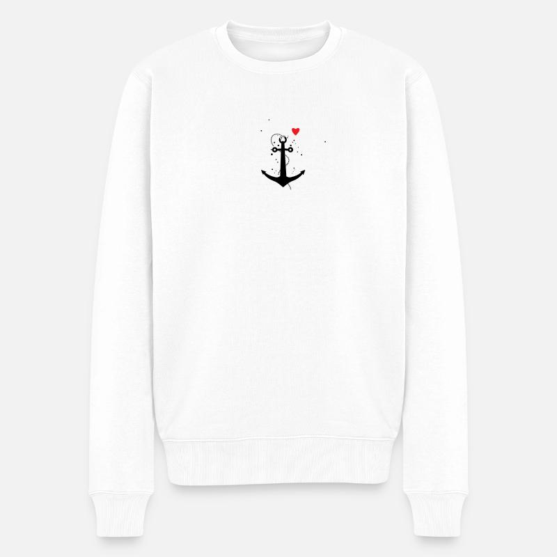 Hoffnung, Liebe, Meer - Männer Premium Bio Pullover - Weiß